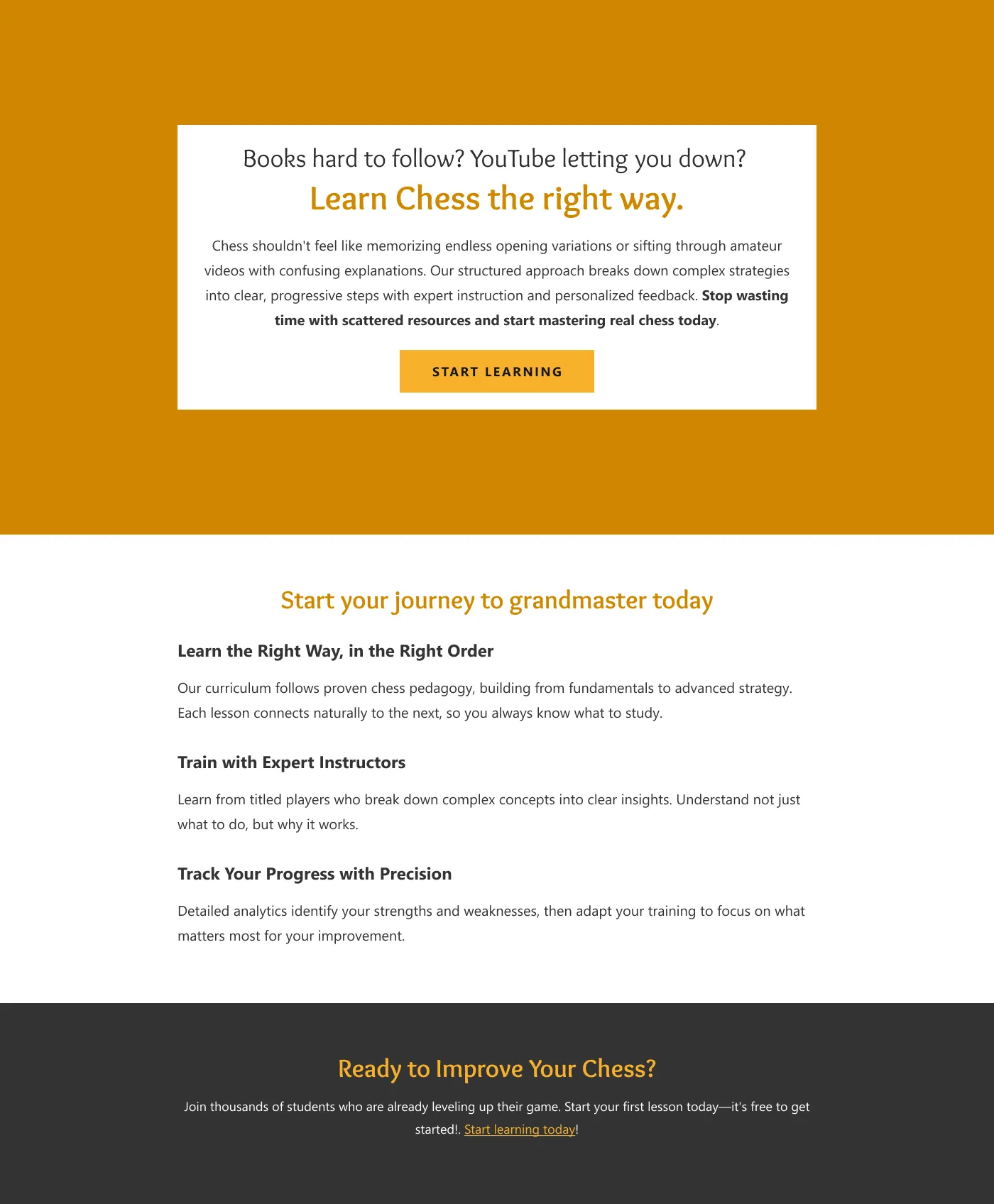 Updated design of the chess homepage